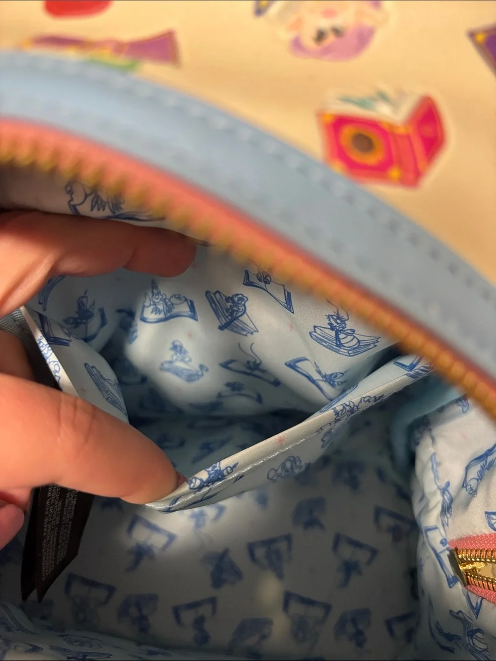 Loungefly Kids Disney Storybook Mini Backpack in Cream with Pastel Accents